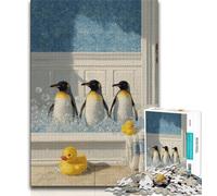 1000 Piece Jigsaw Puzzles for Adults Gifts Penguin Taking A Bath 1000 Pieces for Teenagers,Challenging Game Gifts for Is Ideal As A Gift for The Whole Family (size 75x50cm)