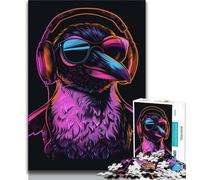 1000 Piece Jigsaw Puzzles for Adults Gifts Penguin with Headphones Puzzles for Teenagers,deal As Gifts for The Whole Family for Ages 14+ 38x26cm
