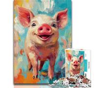 1000 Piece Jigsaw Puzzles for Adults Gifts Pig Baby Painting Puzzles for Adults,Perfect for Game Nights, Colorful Toy for Home Gift (size 38x26cm)