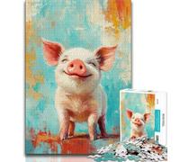 1000 Piece Jigsaw Puzzles for Adults Gifts Pig Baby Painting Teenager Puzzles,Artistic Wall Decor & Birthday Gift Idea for Friends, Home Office (size 38x26cm)