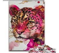 1000 Piece Jigsaw Puzzles for Adults Gifts Pink Leopard, for 14+ Challenging Game As A Gift for The Whole Family And Friends (Size 50x75cm)