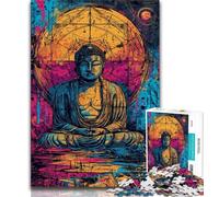 1000 Piece Jigsaw Puzzles for Adults Gifts Pop-art Golden Buddha, Challenging & Brainteasing,Unique Birthday And Gifts for Age 14 Years Up 38x26cm
