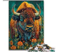 1000 Piece Jigsaw Puzzles for Adults Gifts Poppy Bison for Age 14+ Intellectual Game Christmas Birthday Gifts (size 26x38cm)