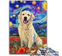1000 Piece Jigsaw Puzzles for Adults Gifts Poppy Golden Retriever Adult Jigsaw,Challenging Game Gifts for Is Ideal As A Gift for The Whole Family (75x50cm)