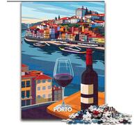 1000 Piece Jigsaw Puzzles for Adults Gifts Porto Wine Views Educational Toys Unique Home Decor And Gifts for And Age 14 Years Up (26x38cm) 1000pcs