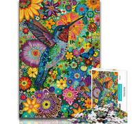 1000 Piece Jigsaw Puzzles for Adults Gifts Psychedelic Animal Hummingbird 1000 Pieces for Teenagers,Challenging Game Gifts for Is Ideal As A Gift for The Whole Family (size 38x26cm)