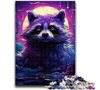 1000 Piece Jigsaw Puzzles for Adults Gifts Psychedelic Animal Raccoon 1000 Pieces for Adults,is Ideal As Gifts for The Whole Family for Age 14 (75x50cm)