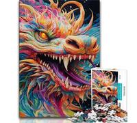 1000 Piece Jigsaw Puzzles for Adults Gifts Psychedelic Art Dragon,Help The Brain Exercise Addictive Toys to Cultivate Patience Enhance Memory 38x26cm