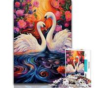 1000 Piece Jigsaw Puzzles for Adults Gifts Psychedelic Art Swan Puzzles for Adults,Educational Toy Funny Family Games Unique Home Decor (size 75x50cm)