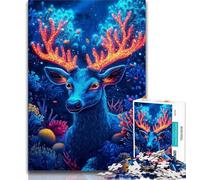 1000 Piece Jigsaw Puzzles for Adults Gifts Psychedelic Deer Teenager Puzzles,Artistic Wall Decor & Birthday Gift Idea for Friends, Home Office (size 75x50cm)