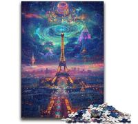 1000 Piece Jigsaw Puzzles for Adults Gifts Psychedelic Eiffel Educational Games Home Decoration Educational Game for Birthday, Chrismas 26x38cm