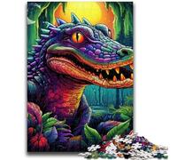 1000 Piece Jigsaw Puzzles for Adults Gifts Psychedelic Nile Crocodile 1000 Pieces for Adults,is Ideal As Gifts for The Whole Family for Age 14 (26x38cm)