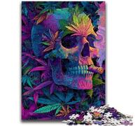 1000 Piece Jigsaw Puzzles for Adults Gifts Psychedelic Skull Adult Jigsaw,Fun Present & Activity for Home,Toy for Rainy Days (75x50cm)