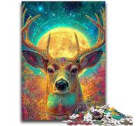 1000 Piece Jigsaw Puzzles for Adults Gifts Psychedelic Visionary Deer Art Challenging To Complete But Fun And Humorous Educational Game for Birthday 26x38cm