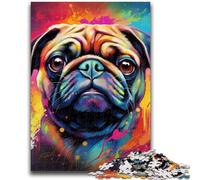 1000 Piece Jigsaw Puzzles for Adults Gifts Pug Adult Puzzles,Staycation Kill Time with Fully Interlocking Randomly Shaped Pieces (50x75cm)