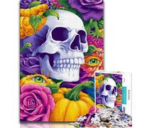 1000 Piece Jigsaw Puzzles for Adults Gifts Pumpkin Skeleton Teenager Puzzles,Artistic Wall Decor & Birthday Gift Idea for Friends, Home Office (size 75x50cm)