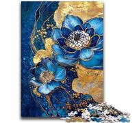 1000 Piece Jigsaw Puzzles for Adults Gifts Purples And Teals Floral Art Stress Reliever Staycation Kill Time with Matching Poster And Trivia Sheet 26x38cm