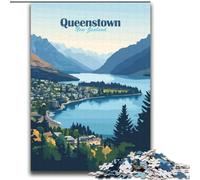 1000 Piece Jigsaw Puzzles for Adults Gifts Queenstown, New Zealand Landscape, for Age 14+ Suitable for Couples Fun at Home Activities, Birthday Present,Travel Gifts 75x100cm