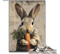 1000 Piece Jigsaw Puzzles for Adults Gifts Rabbit Eating Carrot for Age 14+ Intellectual Game Christmas Birthday Gifts (size 50x75cm)