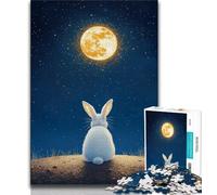 1000 Piece Jigsaw Puzzles for Adults Gifts Rabbit Under The Moon,Challenging Game Toys Wall Decoration Unique Birthday And Xmas Gifts 38x26cm