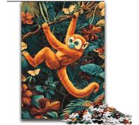 1000 Piece Jigsaw Puzzles for Adults Gifts Rainforest Gibbon,Help The Brain Exercise Addictive Toys to Cultivate Patience Artists Collection,Fine Art 38x52cm