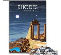 1000 Piece Jigsaw Puzzles for Adults Gifts Rhodes Greece Travel Art, Learning Educational for Is Ideal As A Gift for The Whole Family 50x75cm