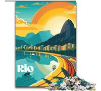1000 Piece Jigsaw Puzzles for Adults Gifts Rio Sunrise Coast, Learning Educational for Is Ideal As A Gift for The Whole Family 26x38cm