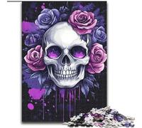 1000 Piece Jigsaw Puzzles for Adults Gifts Rose Skull, for 14+ Challenging Game As A Gift for The Whole Family And Friends (Size 26x38cm)