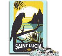1000 Piece Jigsaw Puzzles for Adults Gifts Saint Lucia Teenager Puzzles,Family Entertainment Toys with Matching Poster And Trivia Sheet (50x75cm)