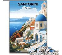1000 Piece Jigsaw Puzzles for Adults Gifts Santorini Greece Travel,learning Educational Toys Fun at Home Activities,Birthday Present,Travel Gifts 38x26cm