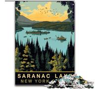 1000 Piece Jigsaw Puzzles for Adults Gifts Saranac Lake NY Educational Toys Unique Home Decor And Gifts for And Age 14 Years Up (26x38cm) 1000pcs