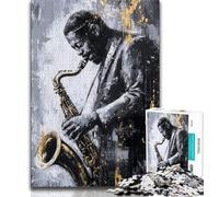 1000 Piece Jigsaw Puzzles for Adults Gifts Saxophone Oil Painting Adult Jigsaw,Quiz Game for Is Ideal As A Gift for The Whole Family (size 75x50cm)