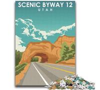 1000 Piece Jigsaw Puzzles for Adults Gifts Scenic Byway Utah Art Learning Educational Toy for Is Ideal As A Gift for The Whole Family (size 38x52cm)