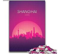 1000 Piece Jigsaw Puzzles for Adults Gifts Shanghai China, for Age 14+ Suitable for Couples Fun at Home Activities, Birthday Present,Travel Gifts 75x100cm