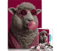 1000 Piece Jigsaw Puzzles for Adults Gifts Sheep Blowing Balloons Adult Puzzles,Fun Present & Activity for Home,Toy for Rainy Days 75x50cm