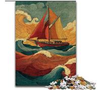 1000 Piece Jigsaw Puzzles for Adults Gifts Ship Sailing on The Sea, Learning Educational Toys Family Games Unique Birthday And Gifts (Size 26x38cm)