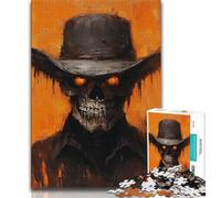 1000 Piece Jigsaw Puzzles for Adults Gifts Skeleton Cowboy,Educational Games Home Decoration for Is Ideal As A Gift for The Whole Family (38x26cm)