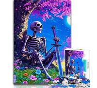 1000 Piece Jigsaw Puzzles for Adults Gifts Skeleton Warrior,Challenging Game Toys Wall Decoration Unique Birthday And Xmas Gifts 50x75cm