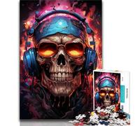 1000 Piece Jigsaw Puzzles for Adults Gifts Skeleton with Headphones Teenager Puzzles,Artistic Wall Decor & Birthday Gift Idea for Friends, Home Office (size 38x26cm)