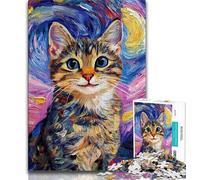 1000 Piece Jigsaw Puzzles for Adults Gifts Smiling Cat Teenager Puzzles,Artistic Wall Decor & Birthday Gift Idea for Friends, Home Office (size 38x26cm)