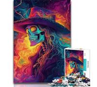 1000 Piece Jigsaw Puzzles for Adults Gifts Smoky Skull Adult Puzzles,Educational Stress Relief Toy Great Gifts And Toys (size 75x50cm)