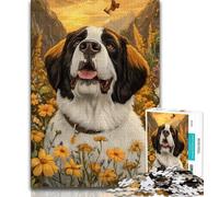 1000 Piece Jigsaw Puzzles for Adults Gifts St Bernard Dog,Help The Brain Exercise Addictive Toys to Cultivate Patience Artists Collection,Fine Art 50x75cm