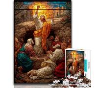1000 Piece Jigsaw Puzzles for Adults Gifts Stained Glass Jesus Teenager Puzzles,Artistic Wall Decor & Birthday Gift Idea for Friends, Home Office (size 75x50cm)