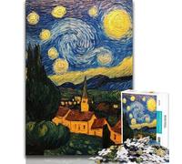 1000 Piece Jigsaw Puzzles for Adults Gifts Starry Night Country,Challenging To Complete But Fun And Humorous Unique Birthday And Gifts (75x50cm)