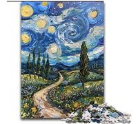 1000 Piece Jigsaw Puzzles for Adults Gifts Starry Night Van Gogh Difficult Hard Gifts for Friends And Family Suitable for And 14 (size 26x38cm)