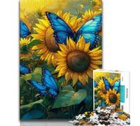 1000 Piece Jigsaw Puzzles for Adults Gifts Sunflower Butterfly Teenager Puzzles,Artistic Wall Decor & Birthday Gift Idea for Friends, Home Office (size 75x50cm)