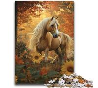 1000 Piece Jigsaw Puzzles for Adults Gifts Sunflower Horse 1000 Pieces for Teenagers,Educational Games DIY Toys Great Gifts And Toys (38x26cm)