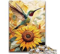 1000 Piece Jigsaw Puzzles for Adults Gifts Sunflower Hummingbird Adult Jigsaw,Fun Present & Activity for Home,Toy for Rainy Days (38x26cm)