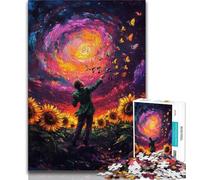 1000 Piece Jigsaw Puzzles for Adults Gifts Sunflower Violin,Decompressing Intellectual Educational Toy Birthday Present,Gifts 38x26cm