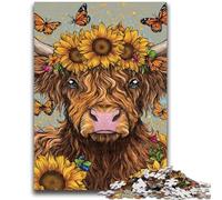 1000 Piece Jigsaw Puzzles for Adults Gifts Sunflower Yak Baby Adult Jigsaw,Fun Present & Activity for Home,Toy for Rainy Days (38x26cm)